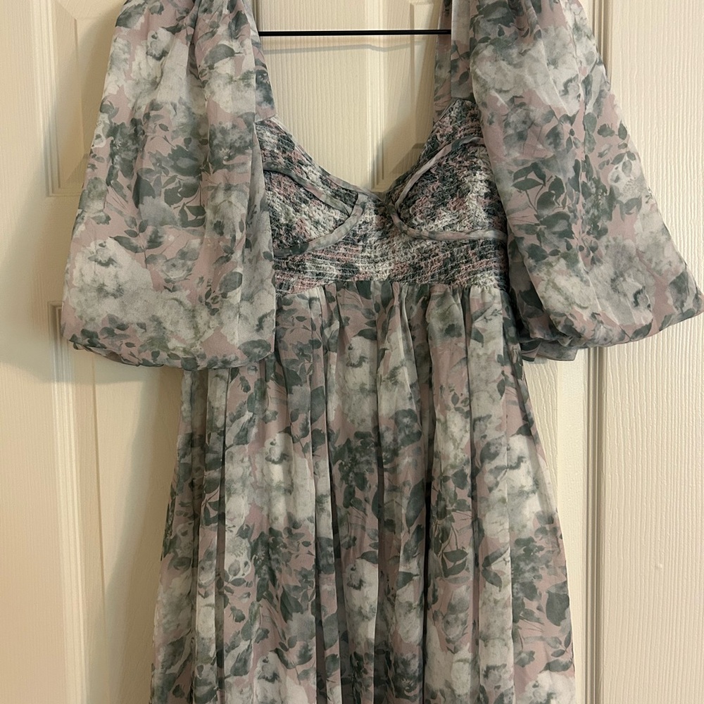 Worth Collective maxi dress with puff sleeves